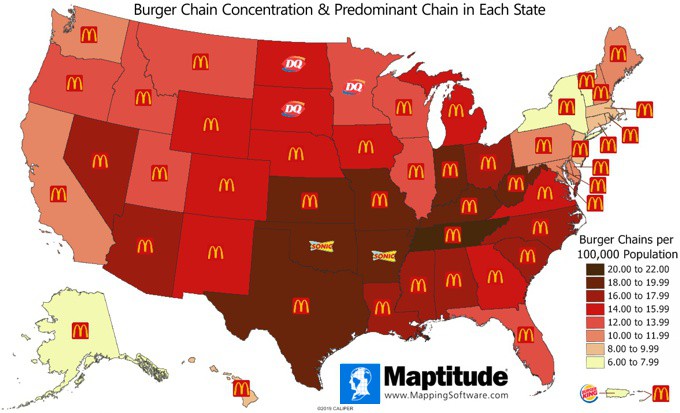 Burger Chain Restaurants by State