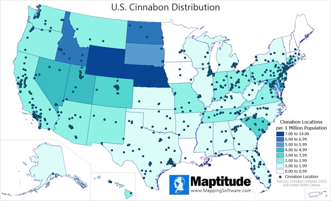 Maptitude Map: Closest NFL Stadium