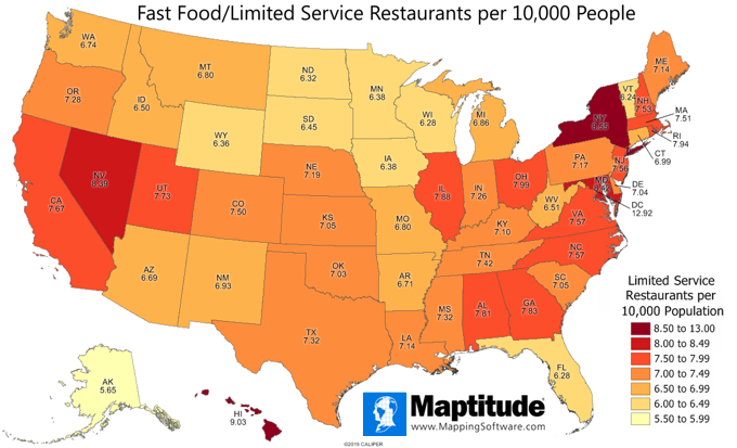 Limited Service Restaurants by State