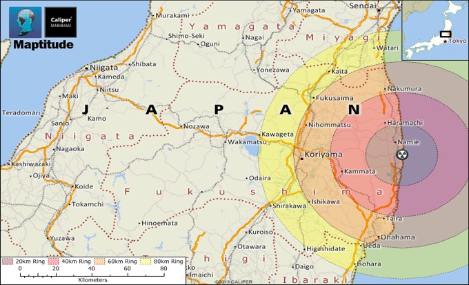 Fukushima Evacuation Zone Map