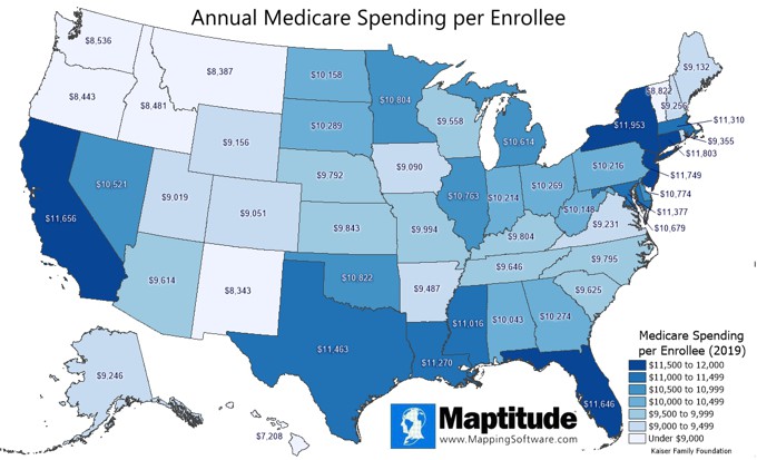 Medicare Spending per Enrollee by State