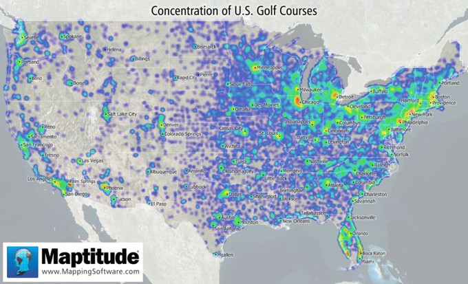 Concentration of U.S. Golf Courses