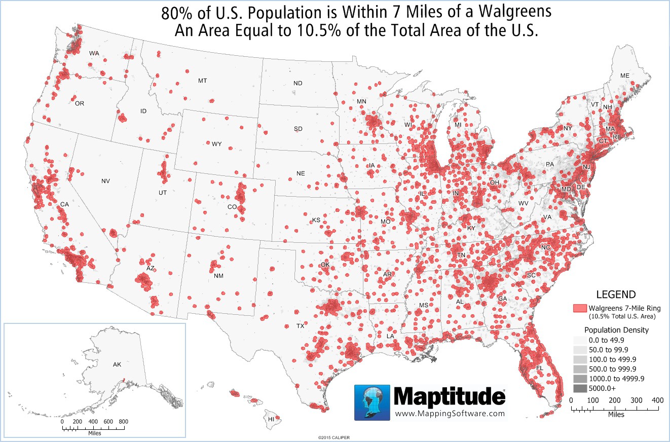Maptitude Map: Walgreens Market Saturation