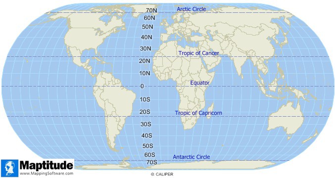 arctic circle map with latitude and longitude