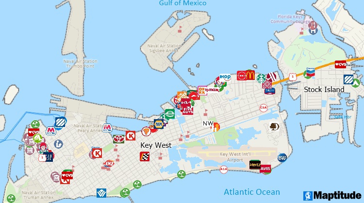 What is point of interest mapping: a map of points of interest including retail locations, restaurants, hospitals, schools, and other attractions within a city