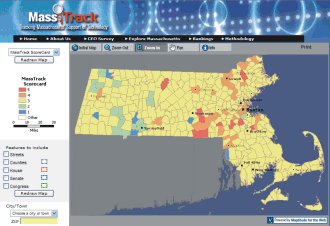 MassTrack web site developed by Caliper for MHTC