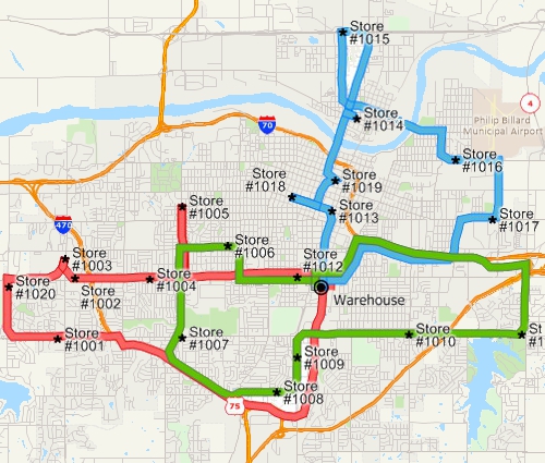 Maptitude routing and delivery map - Alternative to Geomedia