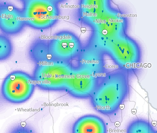 Maptitude density heat map - Intergraph alternative