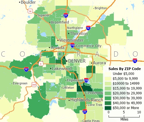 Create a map from Excel spreadsheet data to illustrate data such as sales by ZIP Code