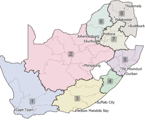 Maptitude GIS territory map with territories created from states and provinces using Maptitude GIS mapping tools