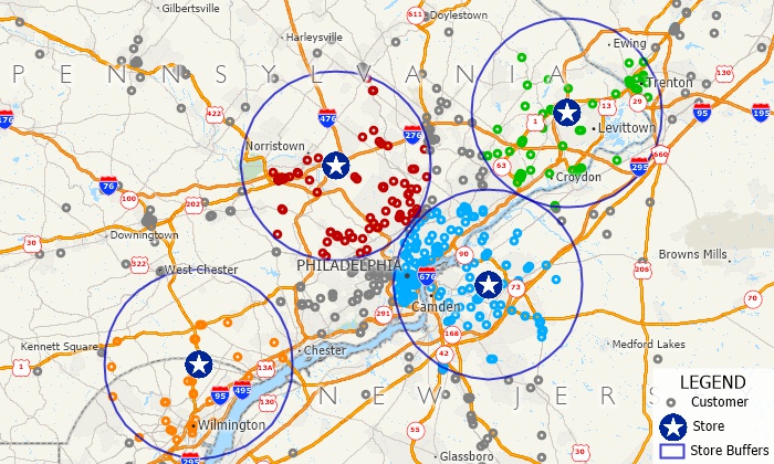 Map CRM data with Maptitude Maplytics replacement