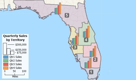 Territory map created with Maptitude replacement for Anaplan