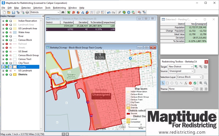 Maptitude for Redistricting map