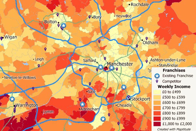 United Kingdom franchise mapping software location map