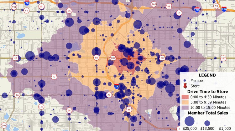 Visualize customer data on a map