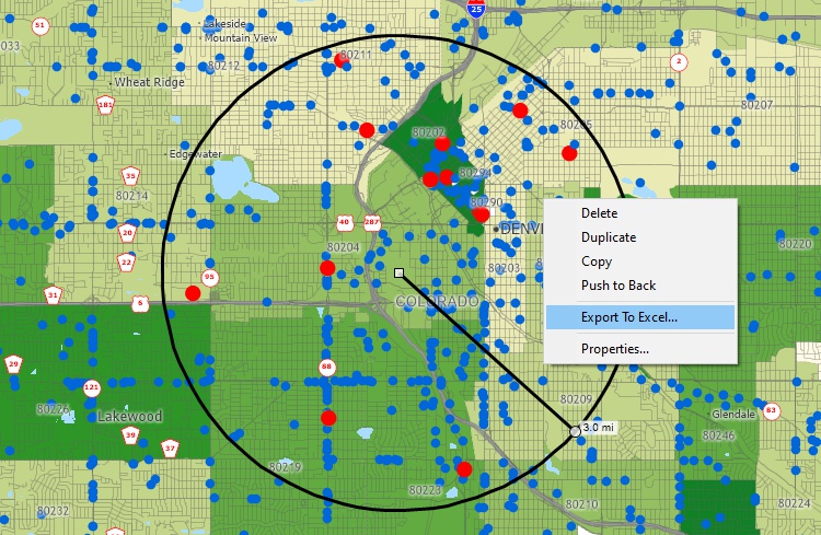 Cluster map created with Maptitude MPRouteWriter replacement