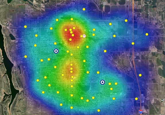 Density analysis done with Maptitude SmartDraw replacement