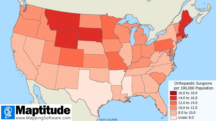 Orhopaedic Surgeons Maptitude Map