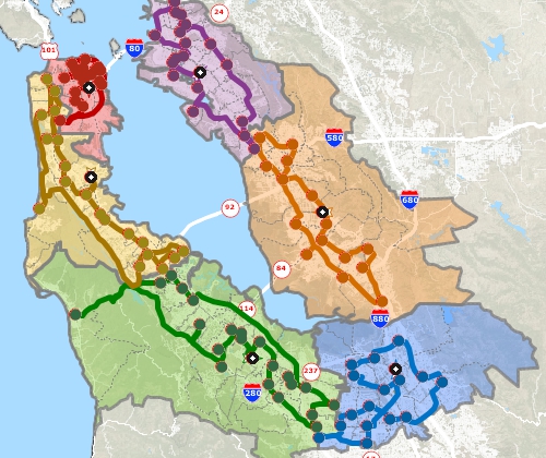 Routes within territories