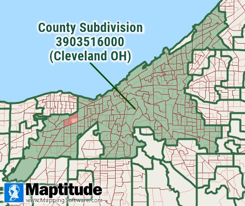 County Subdivision Summary Level Sample Map