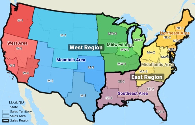 Maptitude custom hierarchical territory map