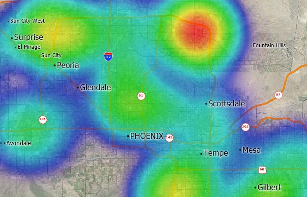 Maptitude hot-spot map