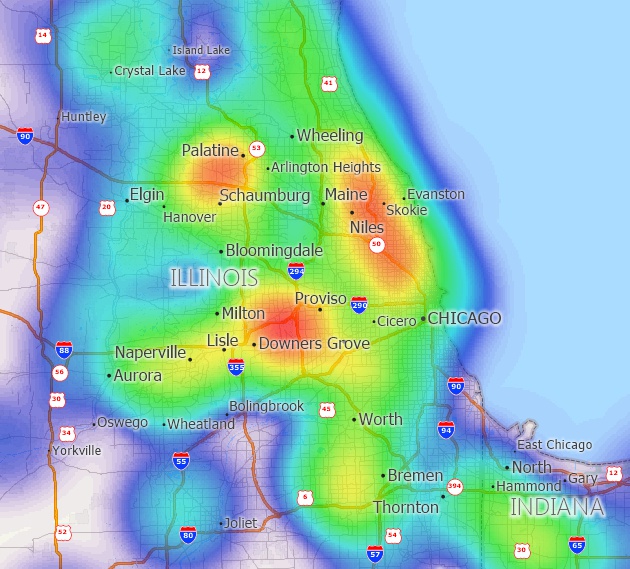 Maptitude mapping software QGIS replacement map of customer density