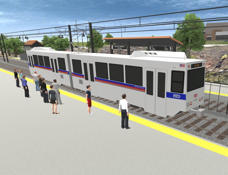 Public transit light-rail simulation