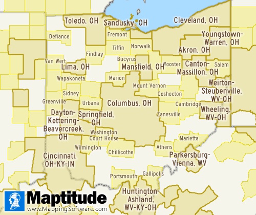 Metropolitan and Micropolitan Statistical Area Sample Map