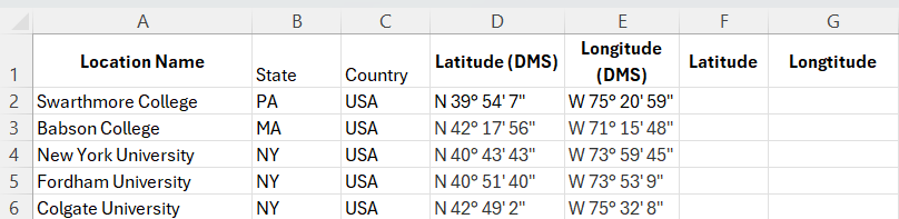 How Can I Convert DMS to Decimal Degrees? Sample Spreadsheet