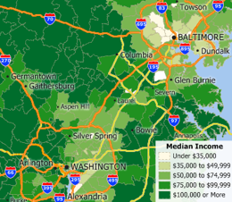 Caliper map of income data by zip code