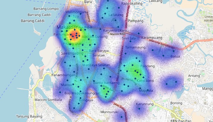 Maptitude density heat map