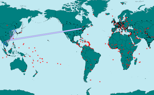 Reprojected map with USA centered