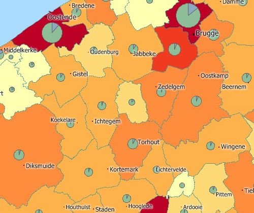 Create thematic maps with Maptitude Belgium map software