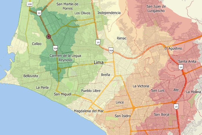 Peru Drive-Time Map