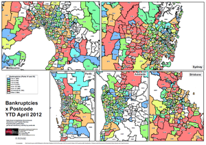 Australia Bankruptcies Map