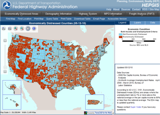 Economically Distressed Counties - May 2010