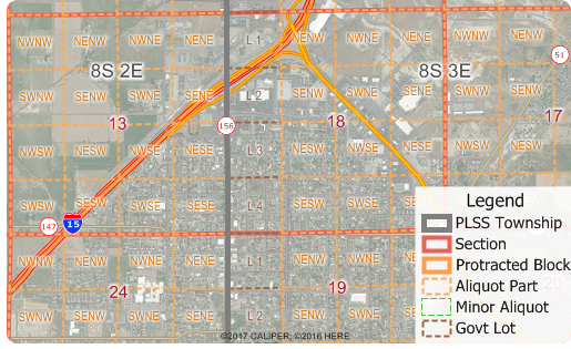 Maptitude PLSS data map