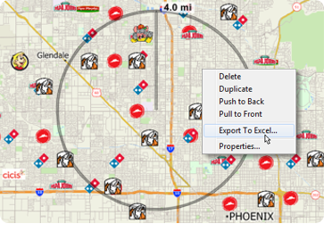 Maptitude map radius analysis