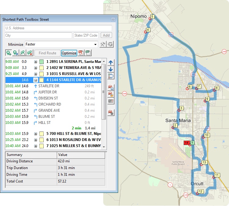 Routing in TransCAD